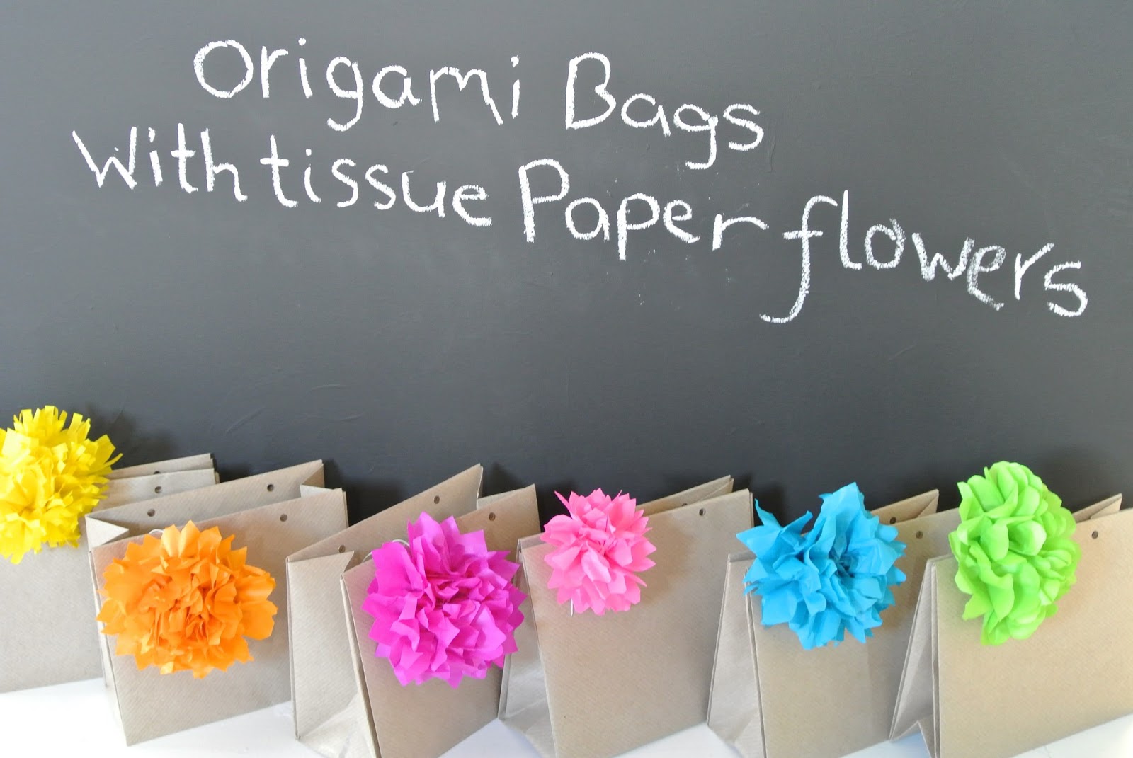 ClaraMade Origami bags and tissue paper flowers