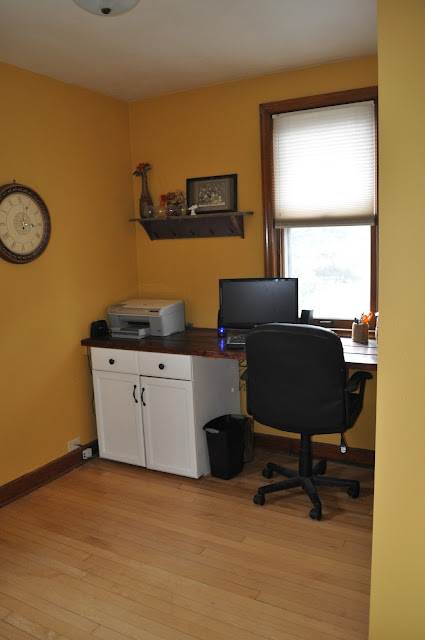 office, redo, paint, stain, polyurethane, DIY
