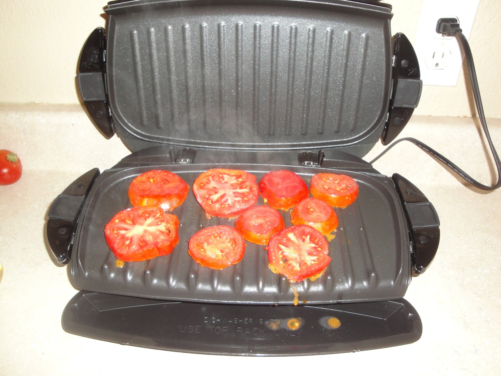 Grilled Bruschetta Burger Recipe with The Foreman Grill Frugal Family Tree