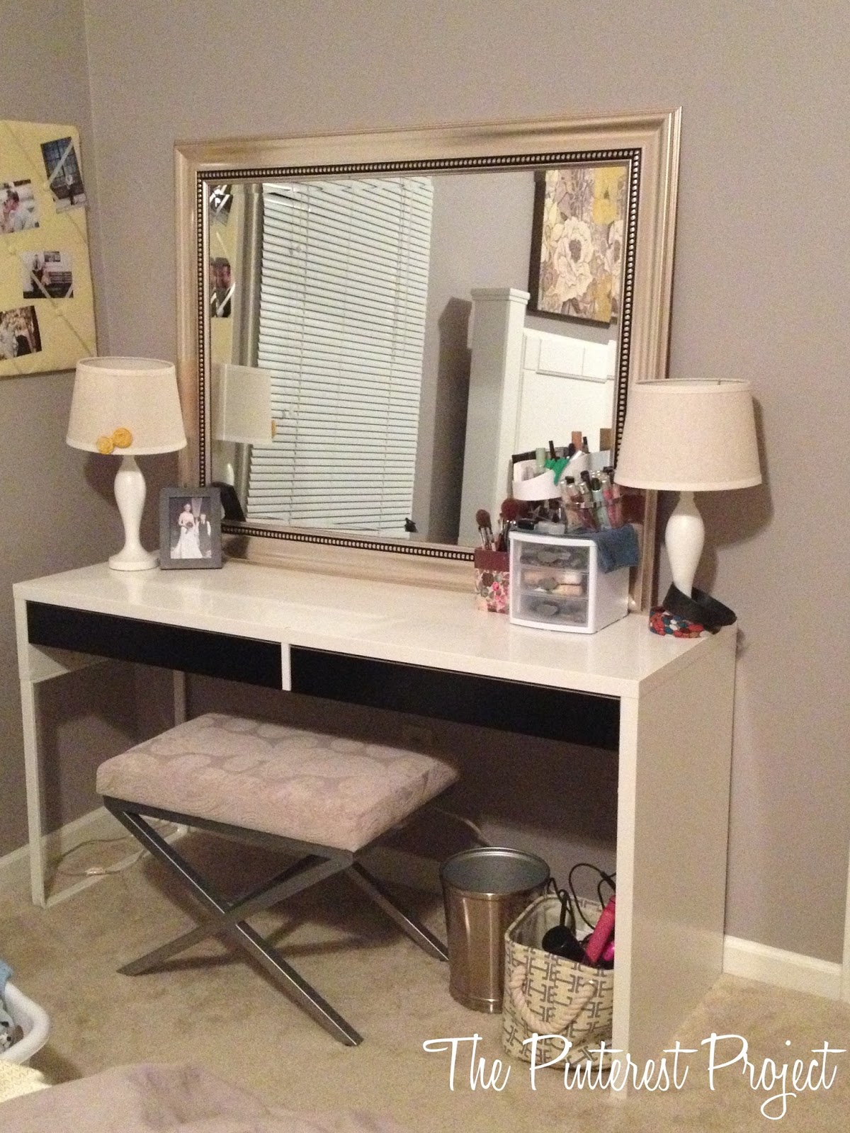 Ikea Hack desk into vanity! The Pinterest Project