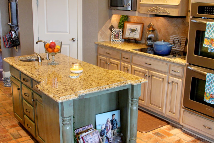 Crafty Southern Mama Painted Kitchen Island in Annie Sloan Chalk Paint