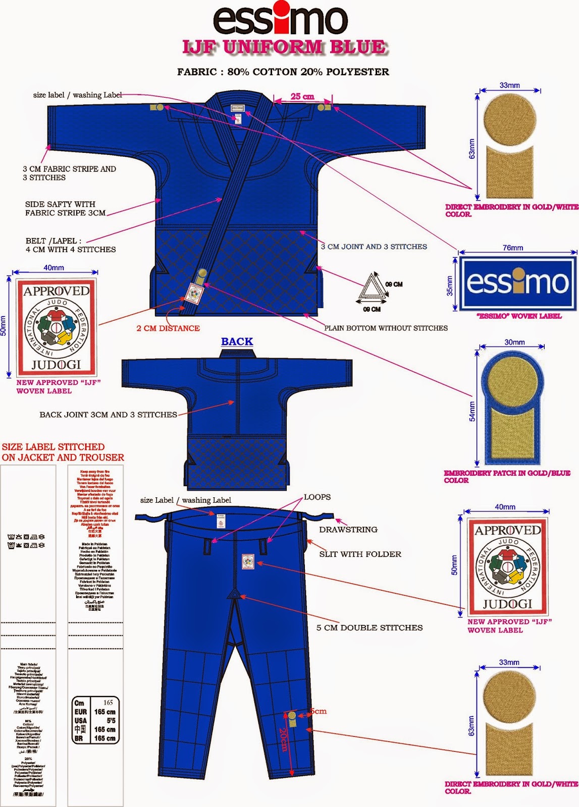 ESSIMO ESPAÑA CARACTERISTICAS JUDOGIS HOMOLOGADOS ESSIMO