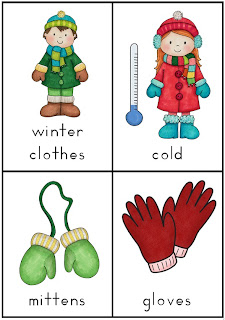 Making and Writing Winter Sentences for Kindergarten vocabulary and sentence work