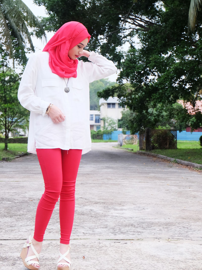 Red and White Outfit