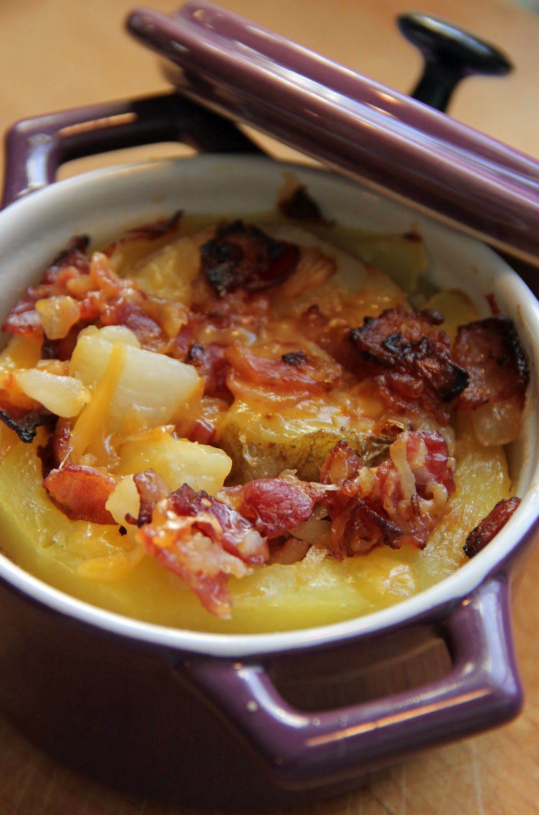 Jo and Sue Zucchini, Potato, Bacon Casserole for One