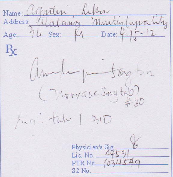 prescription sample