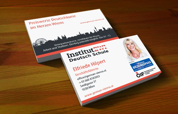 Brand Promoter Business Card Design Client Institut Ewi Www German Vienna At Vienna Austria