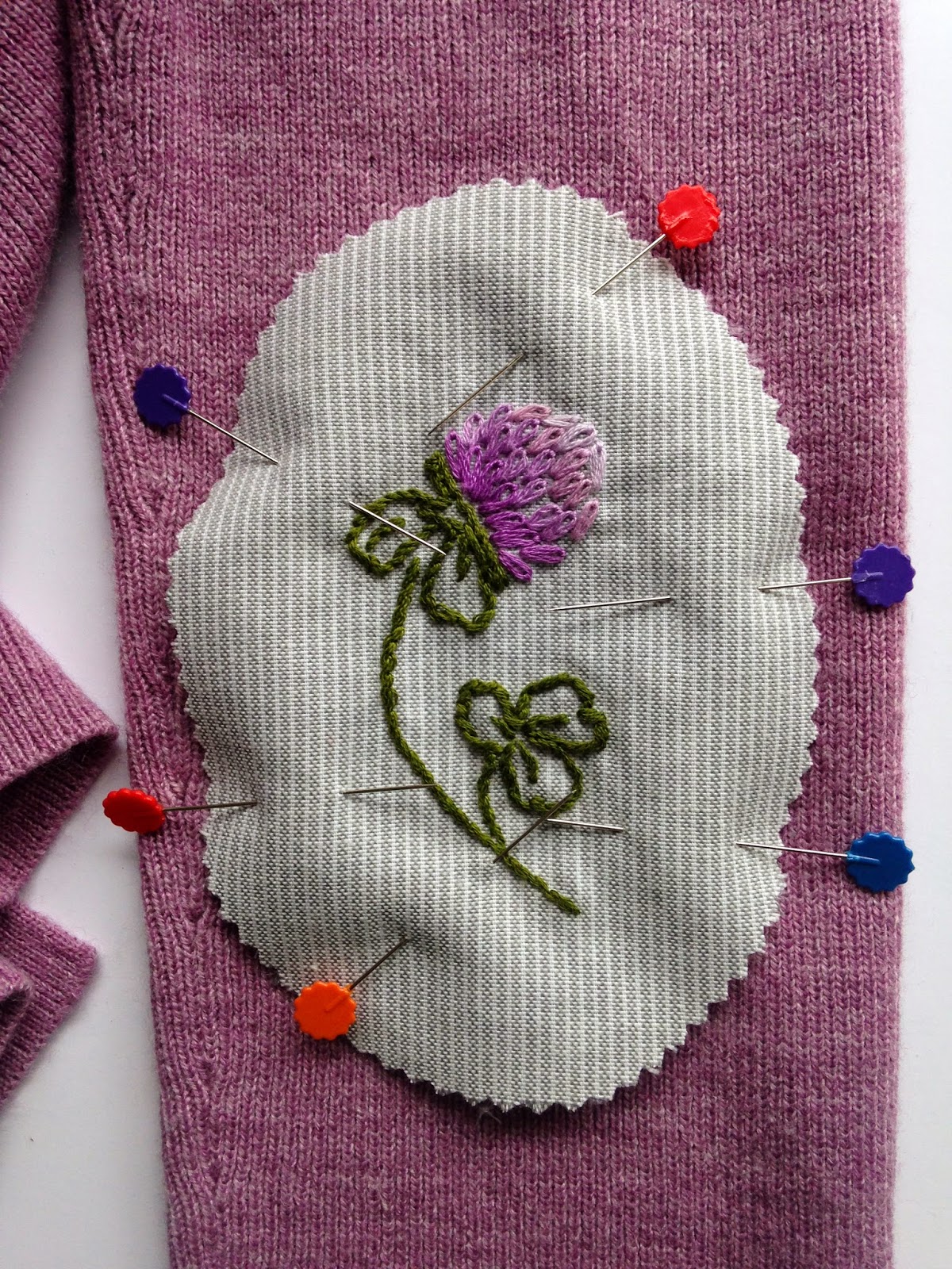 feeling stitchy Thimblenest Thursdays Embroidered elbow patch tutorial