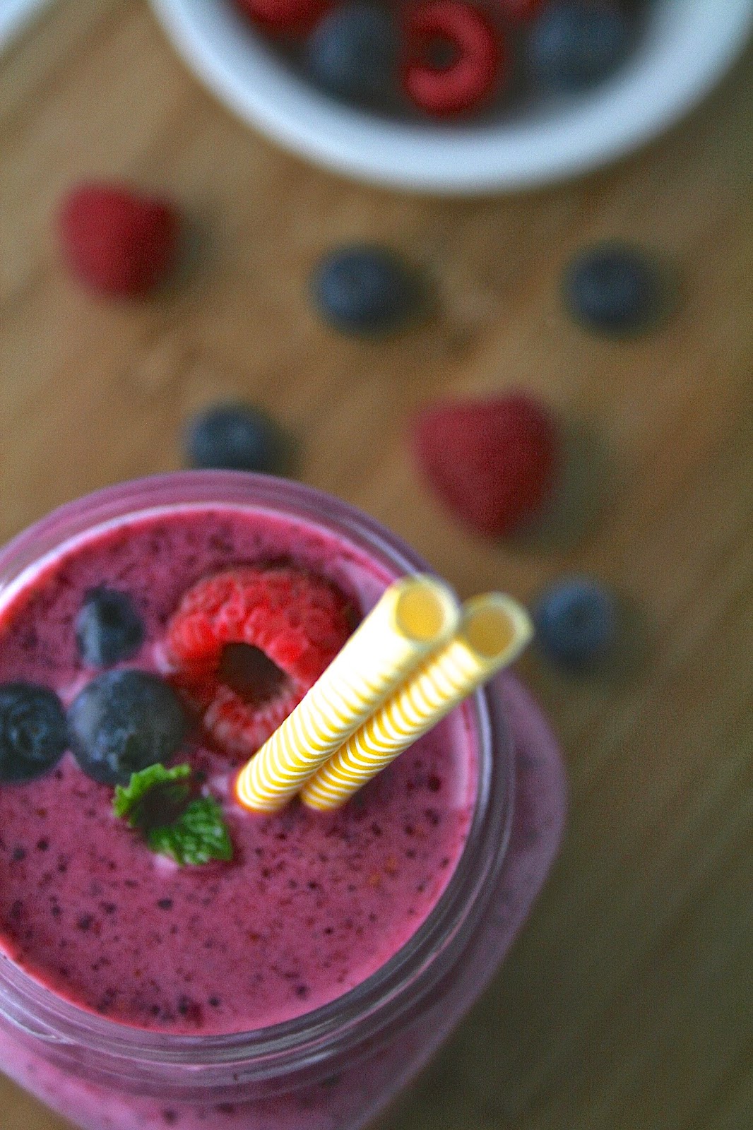Oregon Transplant Raspberry Blueberry Smoothies