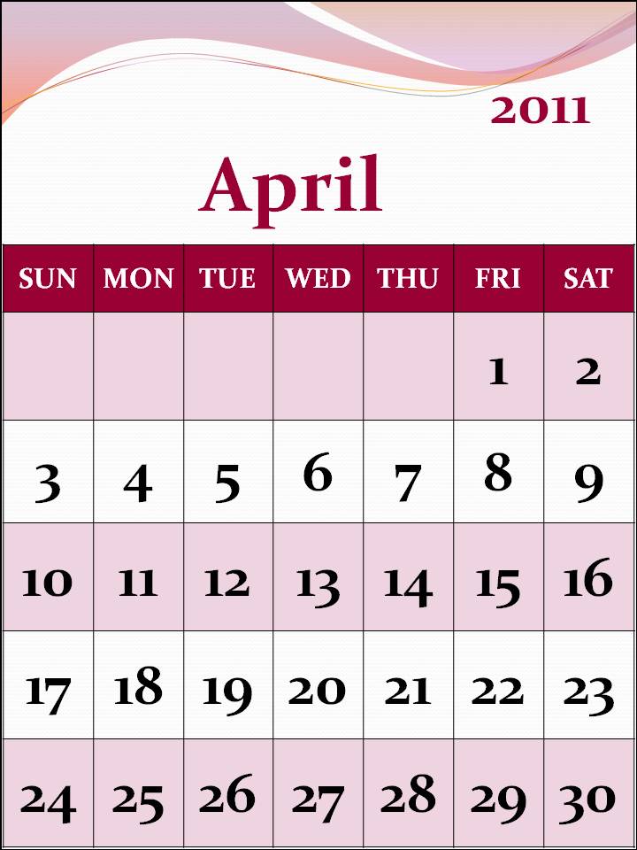 2011 calendar template april. april calendar template 2011.