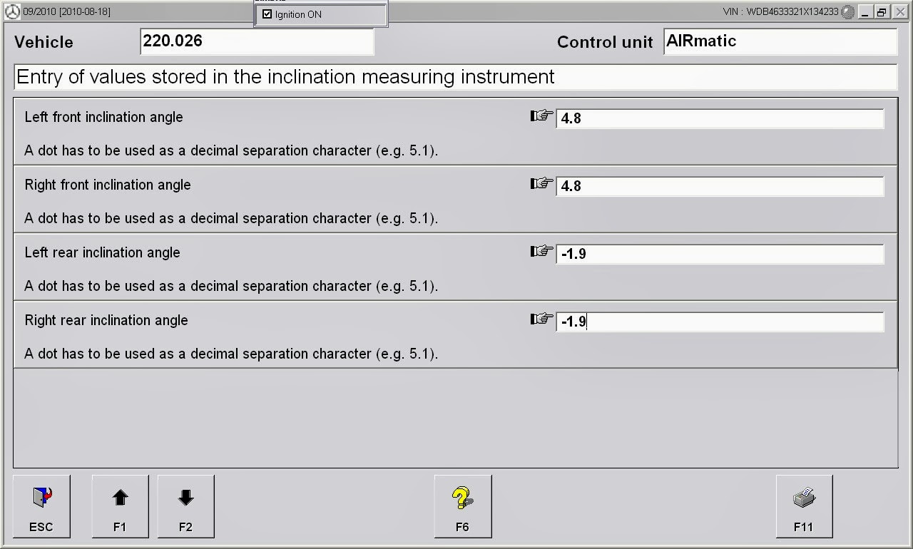 Dani's Auto log Mercedes W220 S Class AIRMatic Level Calibration