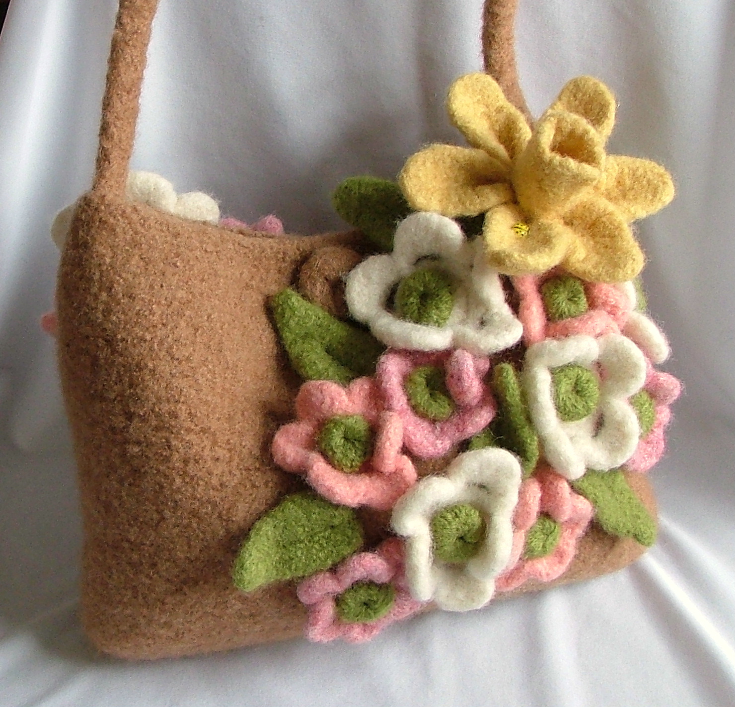 Felted wool crocheted purses