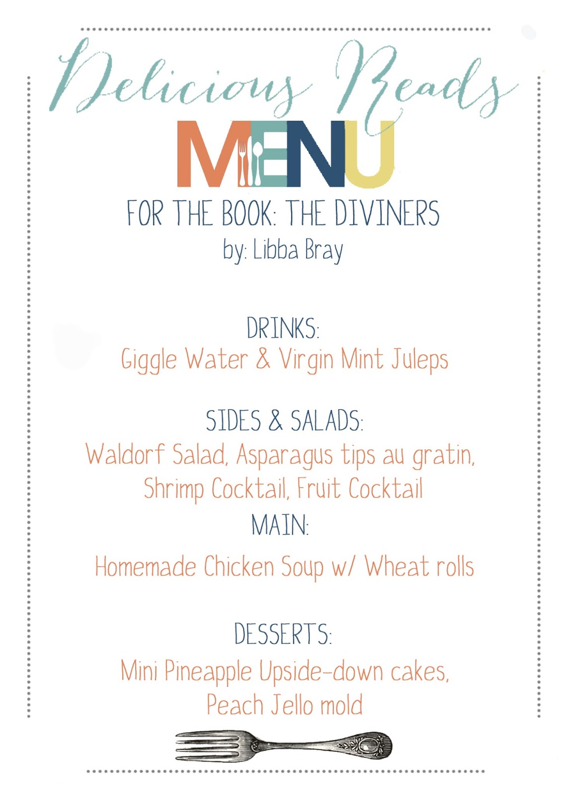 Delicious Reads "The Diviners" {by Libba Bray} Book Club Ideas