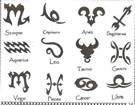 12 horoscope symbols tattoos cool