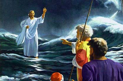 jesus in water