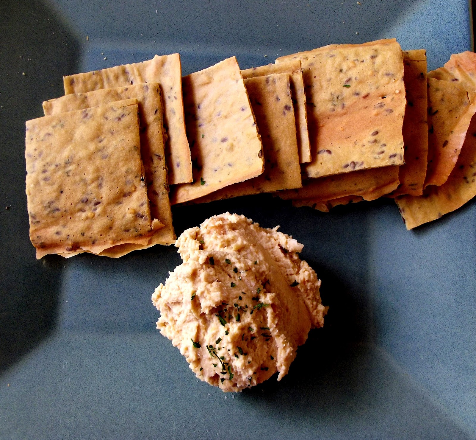 Raw Food Passion Home Made Crackers with Hummus on the Side Please