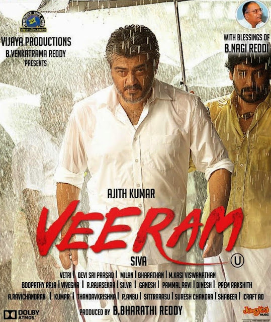 Poster Of Veeram (2014) In hindi dubbed 300MB Compressed Small Size Pc Movie Free Download Only At worldfree4u.com
