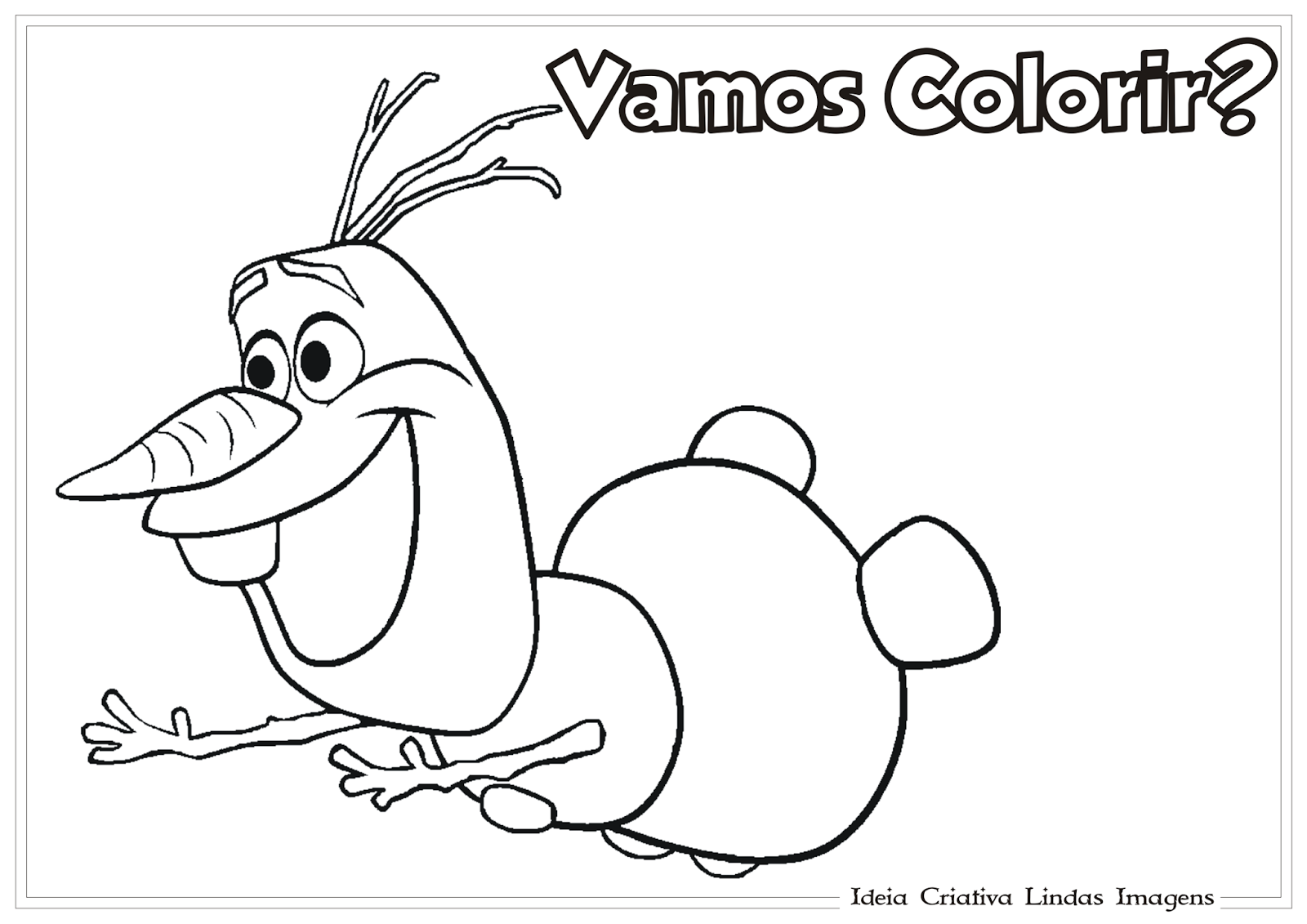 Olaf - Frozen desenho pra colorir