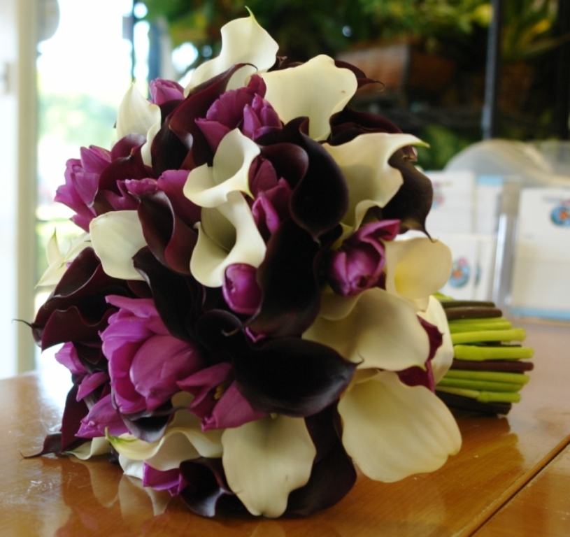 Memorable Wedding Purple Calla Lily Wedding Bouquets