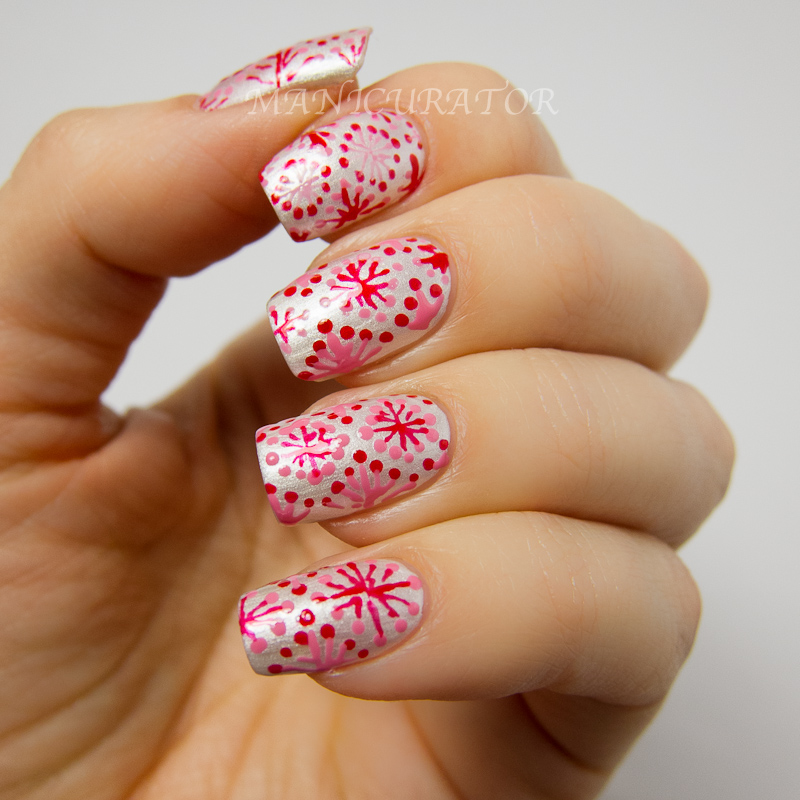 Valentine's Day "wrapping paper" Nail Art Digital Dozen Love and