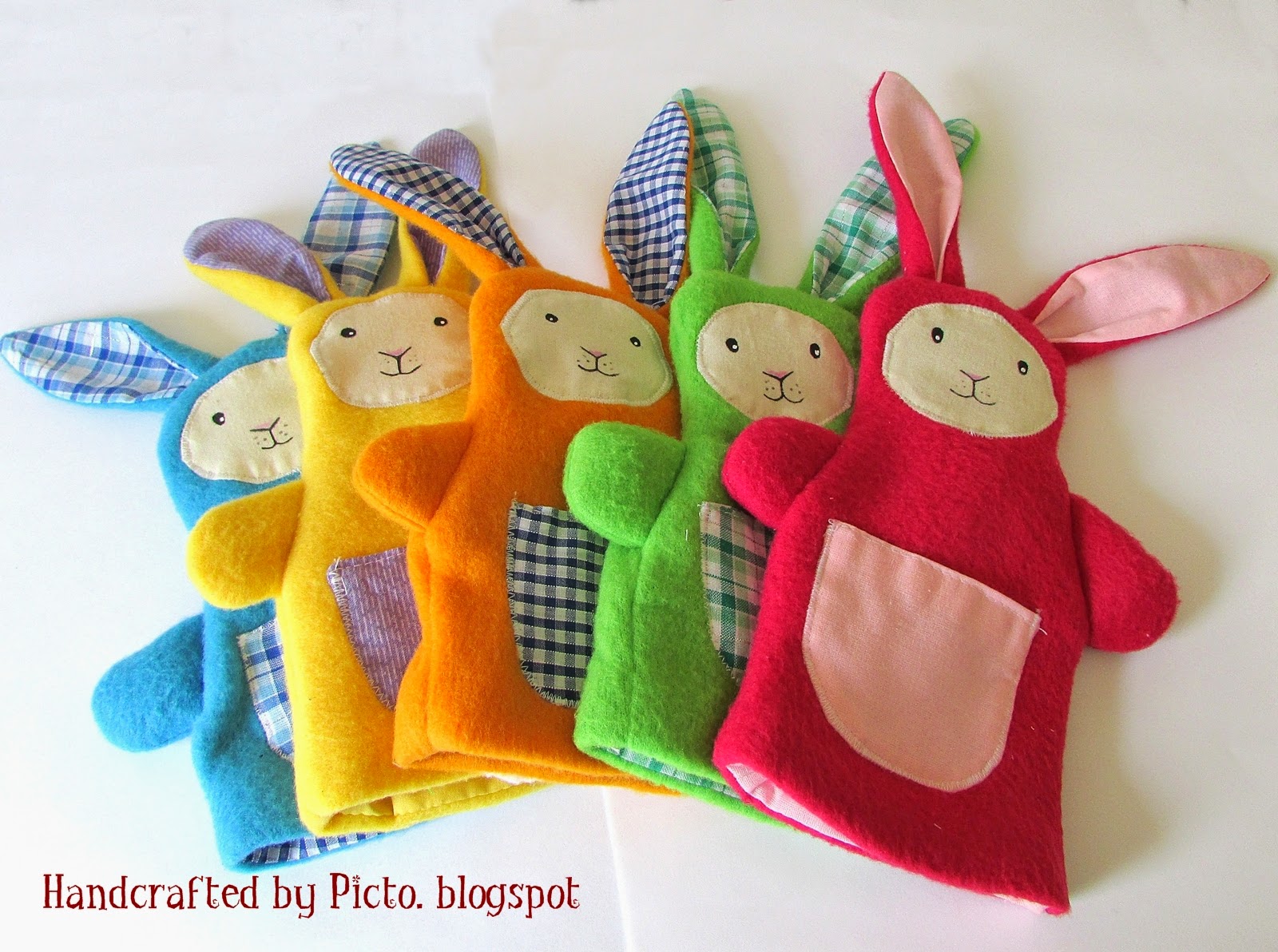 Handcrafted by Picto Bunny Rabbit Puppets for Easter