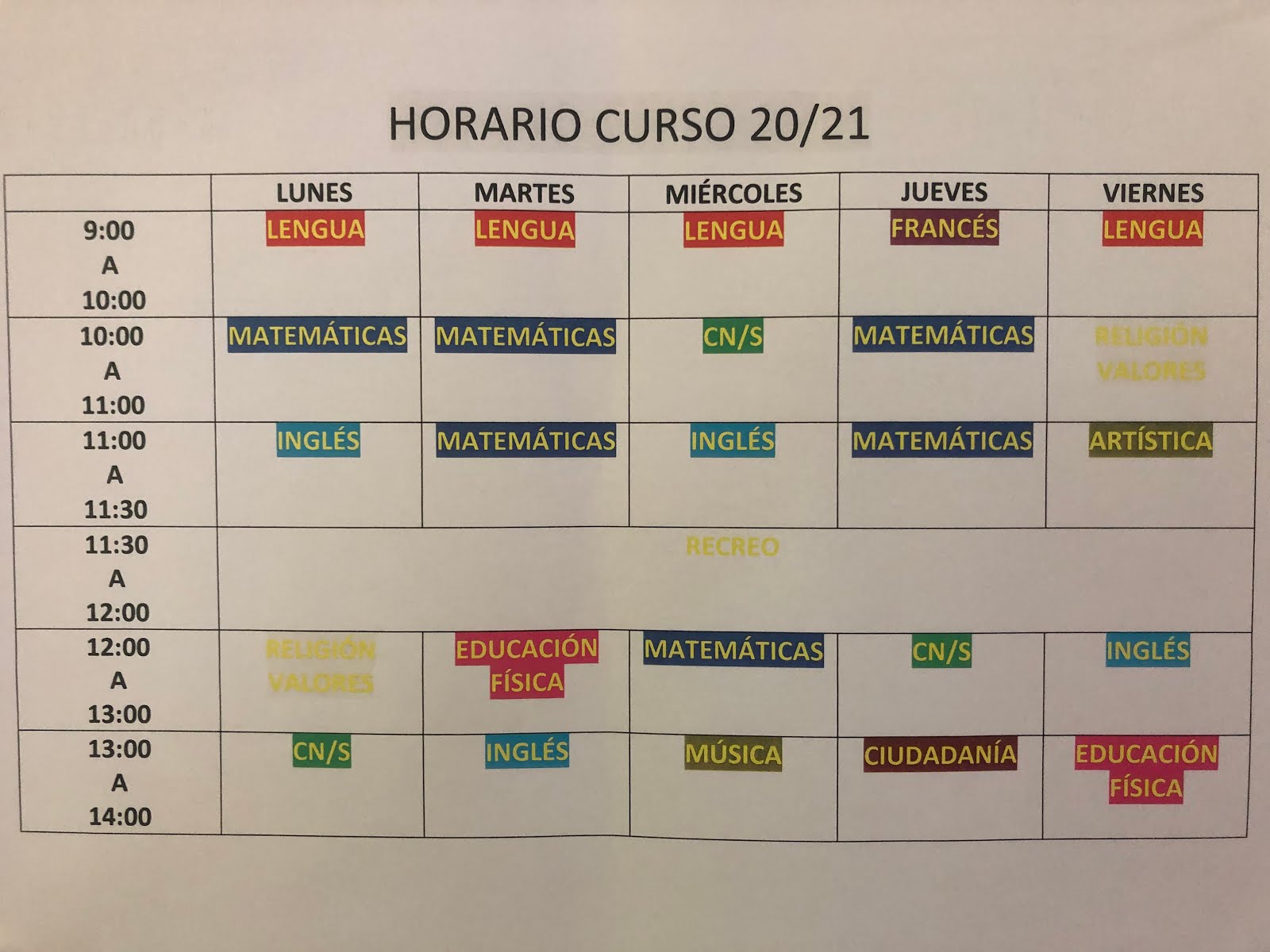 HORARIO