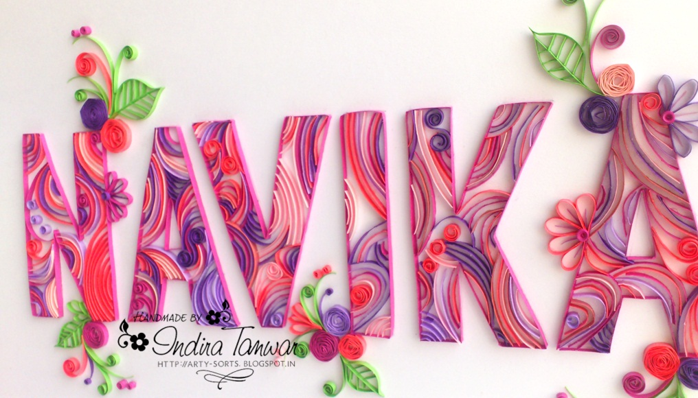 Arty Sorts Quilled Name Plate NAVIKA