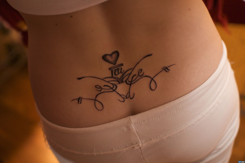 Lower back heart tattoos design ideas for girls inspiration title=