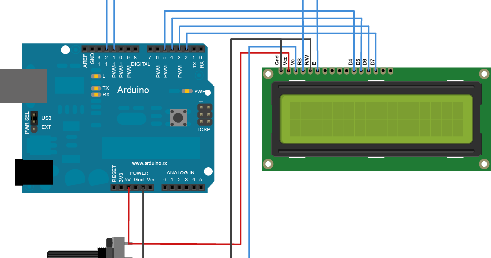 Arduino de todo un poco: Ejemplo #14 Usar el lcd HD44780 con Arduino