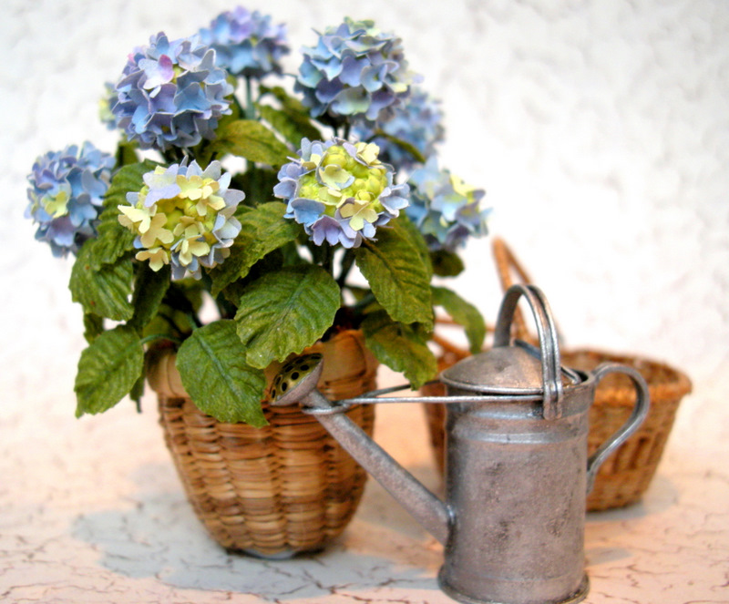Kilmouski & Me Finished Watering Can & Hydrangeas