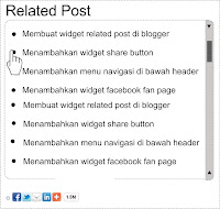 Memasang widget related post sroll down di blogger Widget related post scroll down