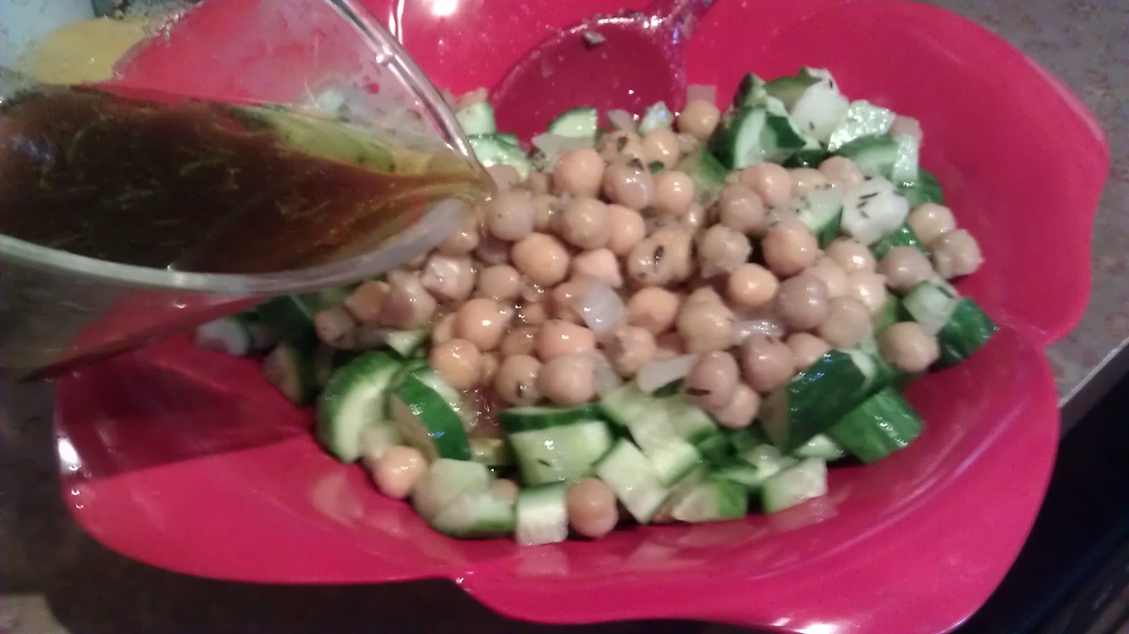 Kūlia cooks! Garbanzo bean and cucumber salad for a hot summer day
