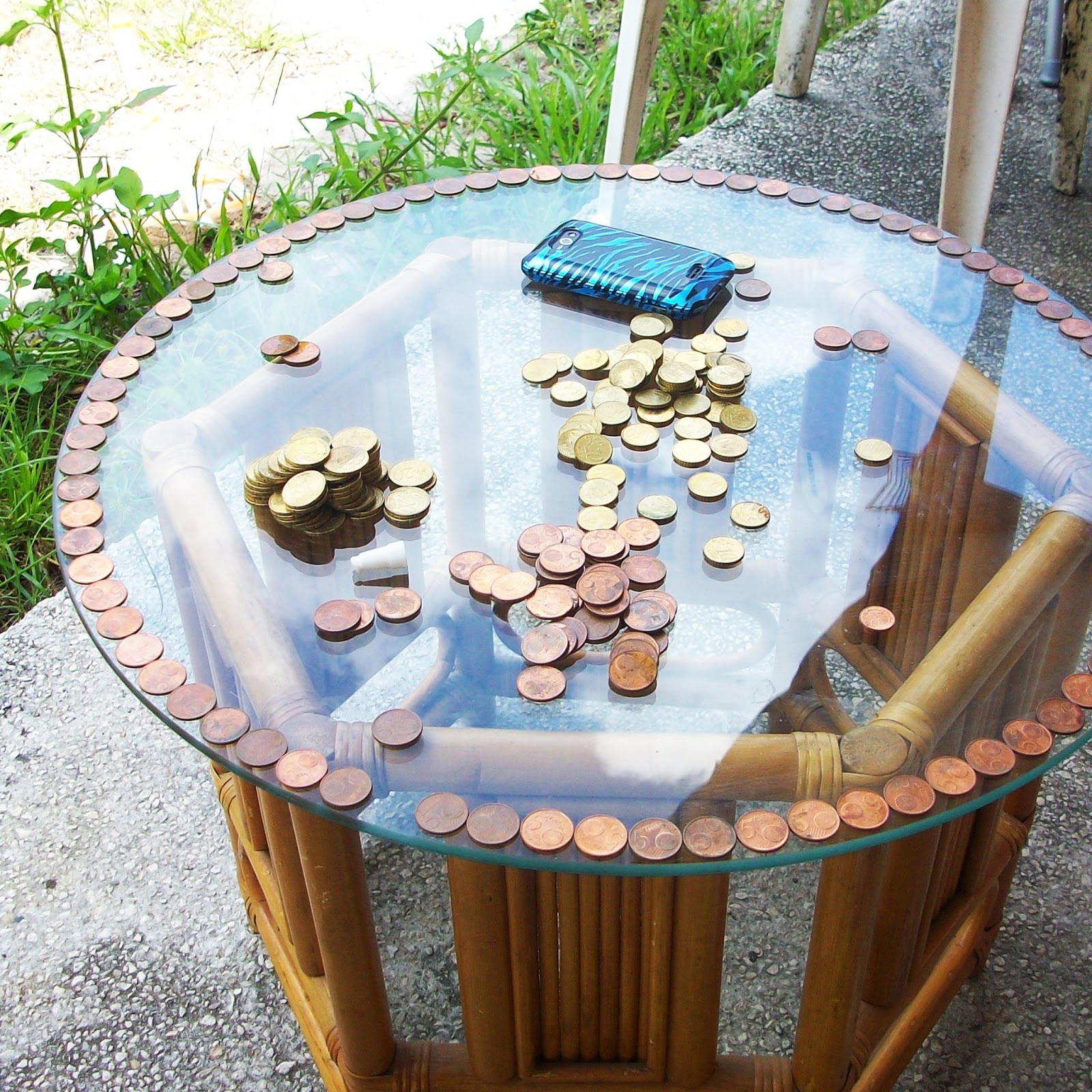 Uphill Dreams Blog DIY Euro Coin Table