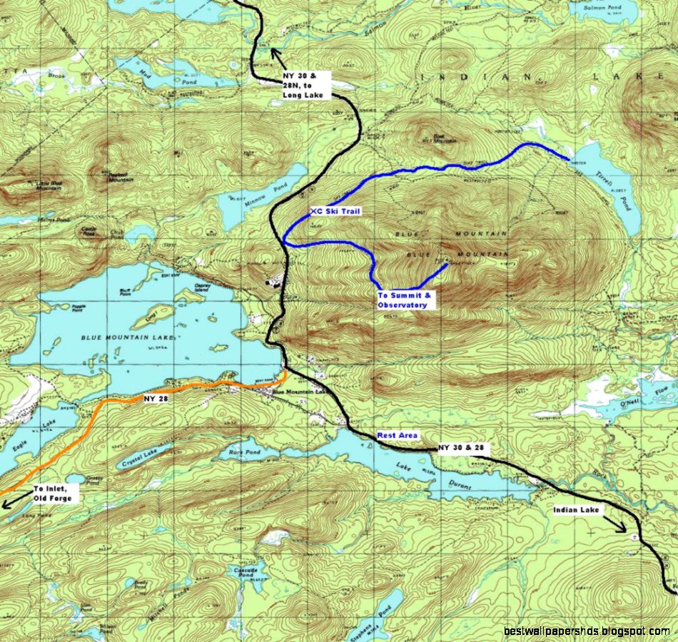 NY Route 30 Blue Mountain Lake Area Topographic Map NY Route 30 Blue Mountain Lake Area Topographic Map