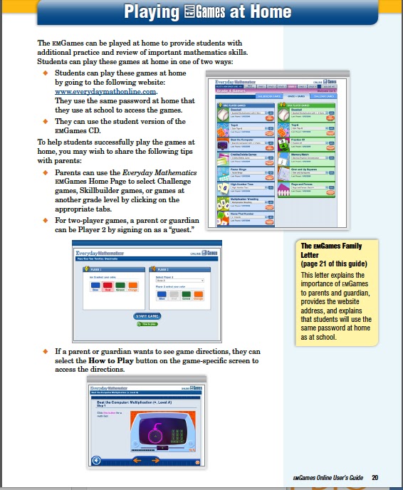 Tales From a K1 Classroom Everyday Math Online Games Student Login