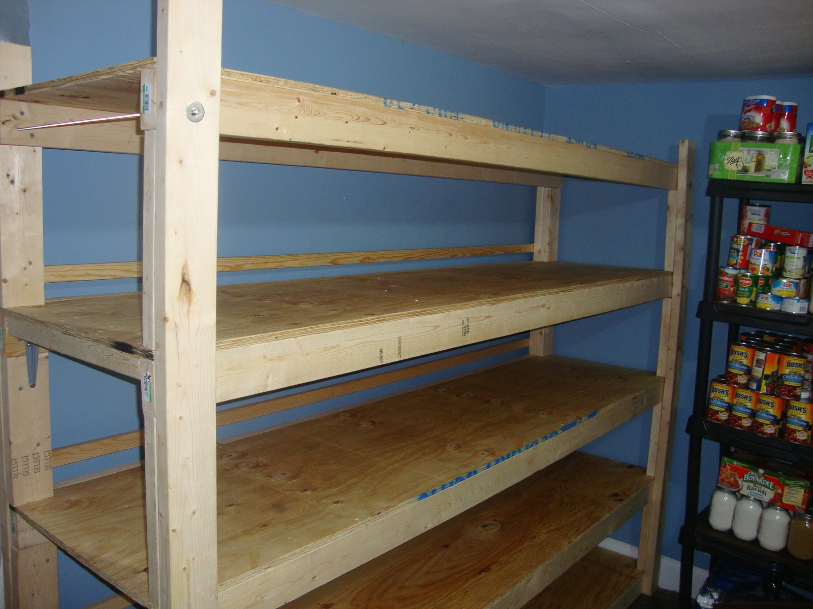 Bob's Practical Prepping Build Wood Shelves For Your Food Storage.