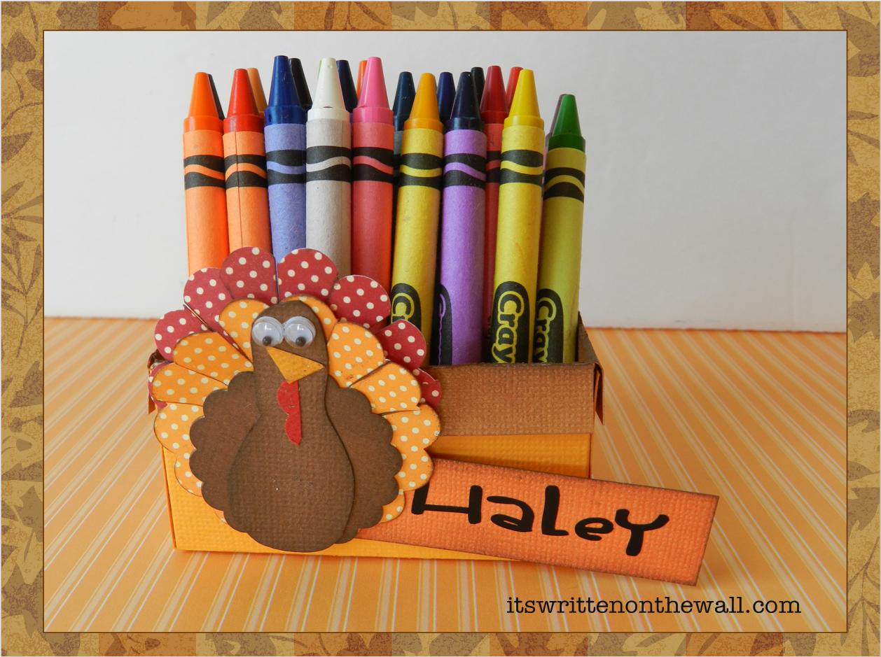 It's Written on the Wall {Tutorial} Thanksgiving Crayon Holder/Place