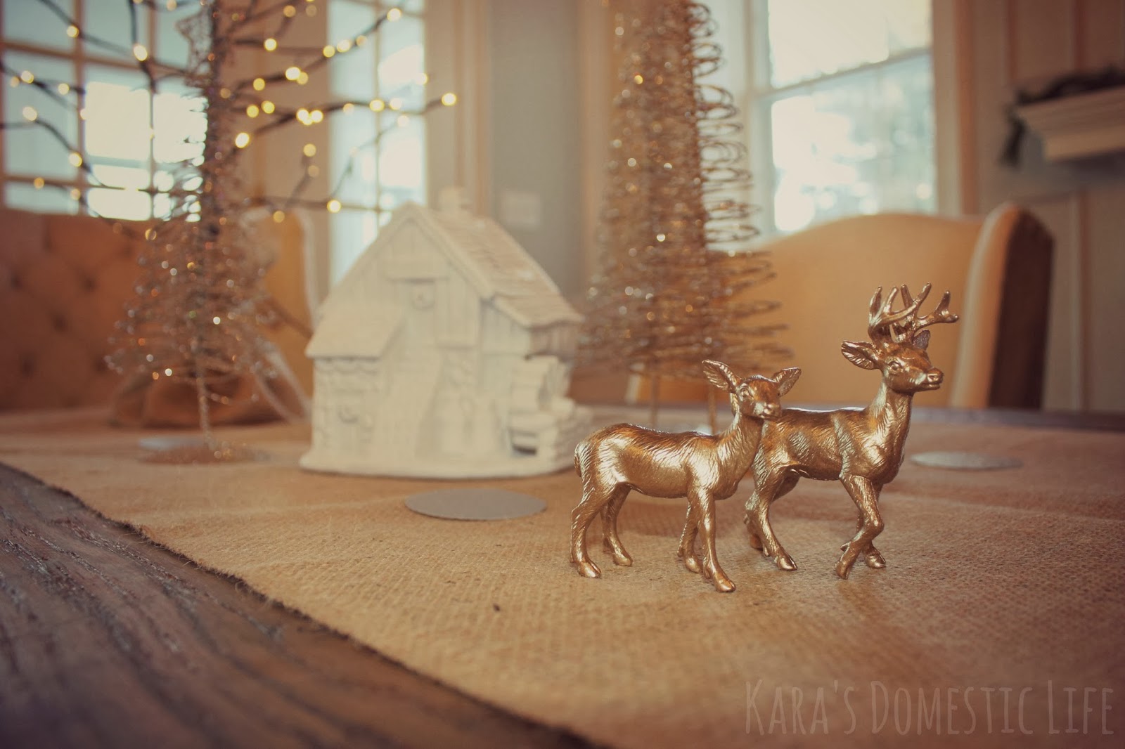 Modern Family Dining Room Table These were grouped on their gorgeous dining table with gold painted
