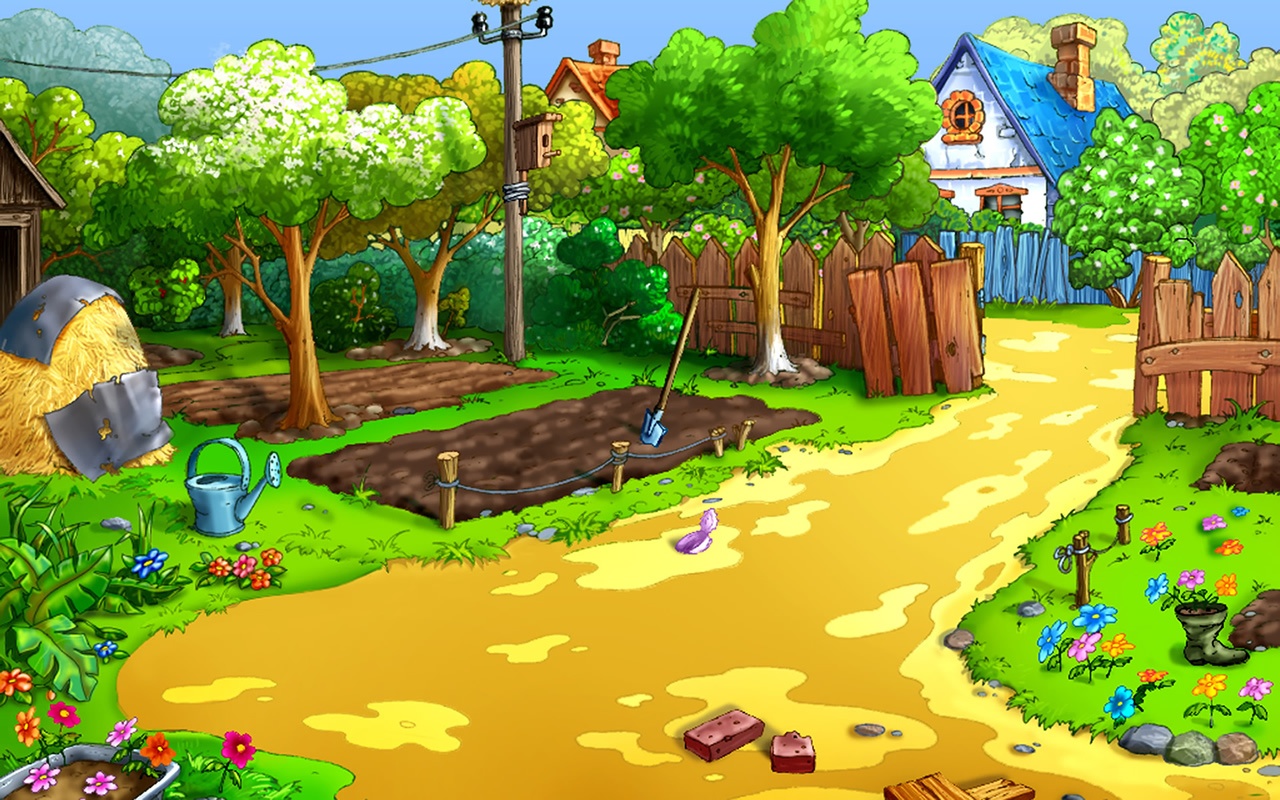 Wallpaper Desk : Cartoon garden wallpaper, free cartoon