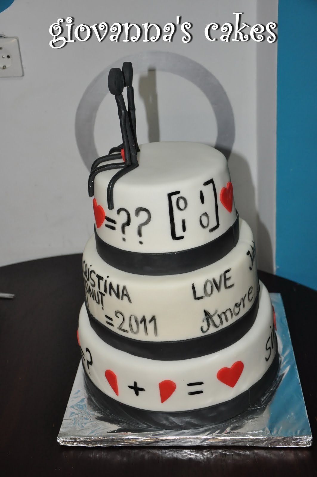 giovanna's cakes 1+1 = LOVE cake