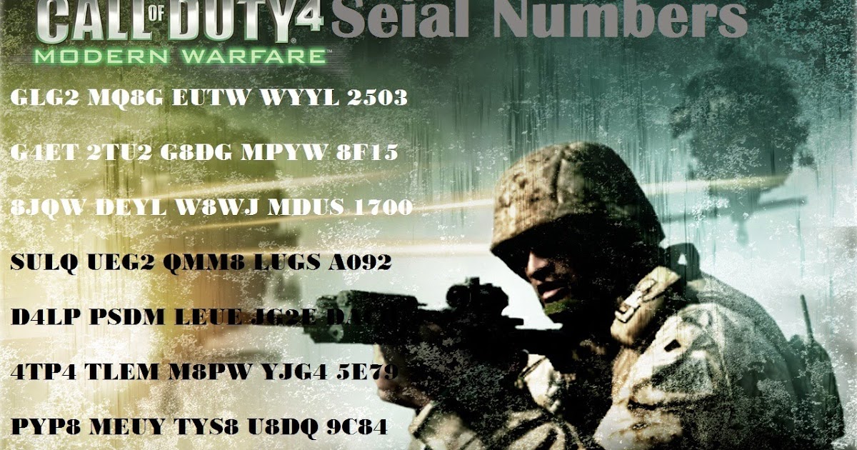 Call Of Duty 4 Mac Serial Codes