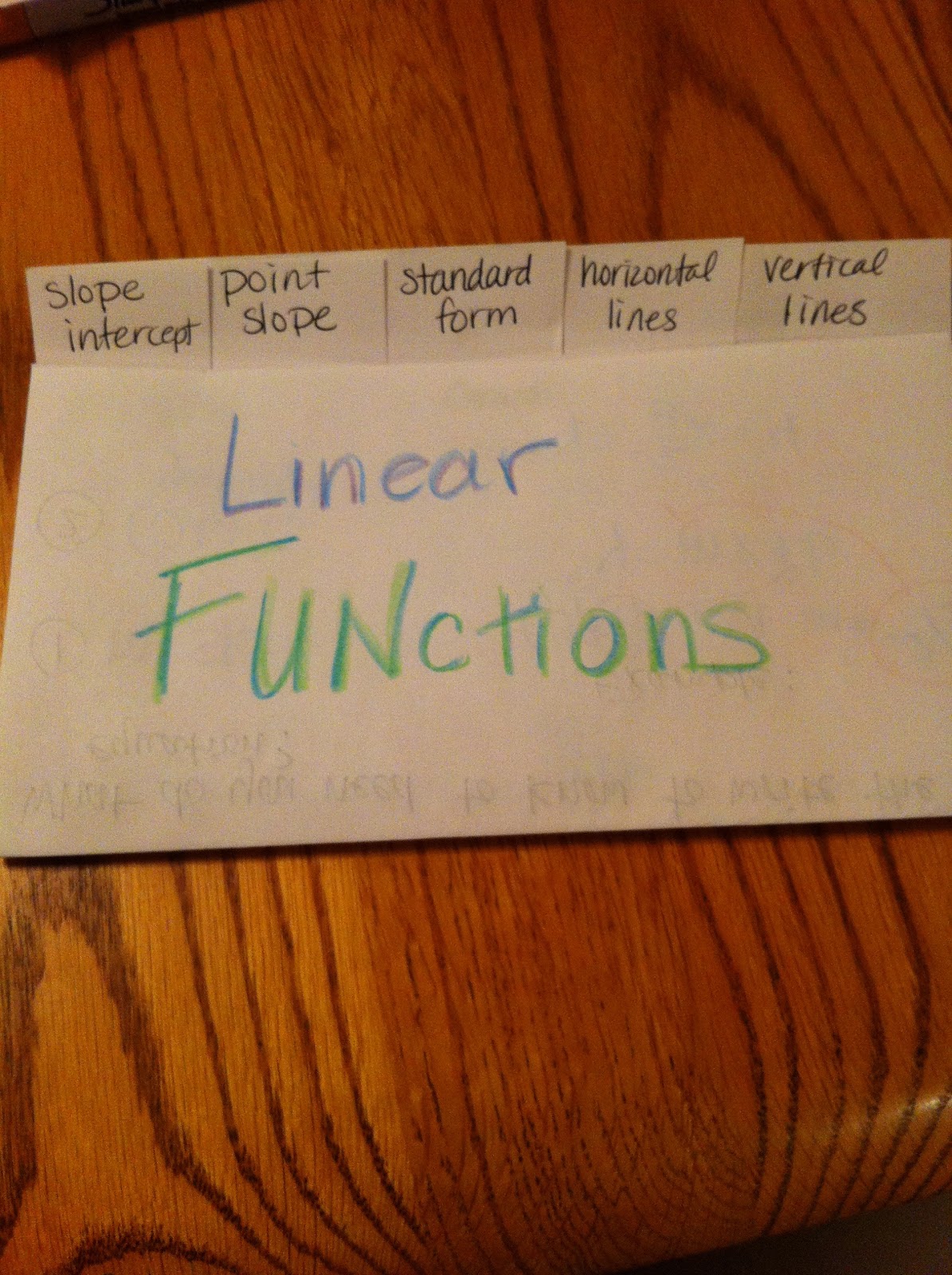The M stands for Math Linear Functions Foldable