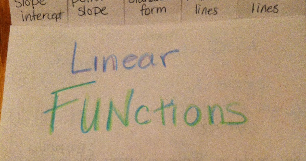 The M stands for Math Linear Functions Foldable