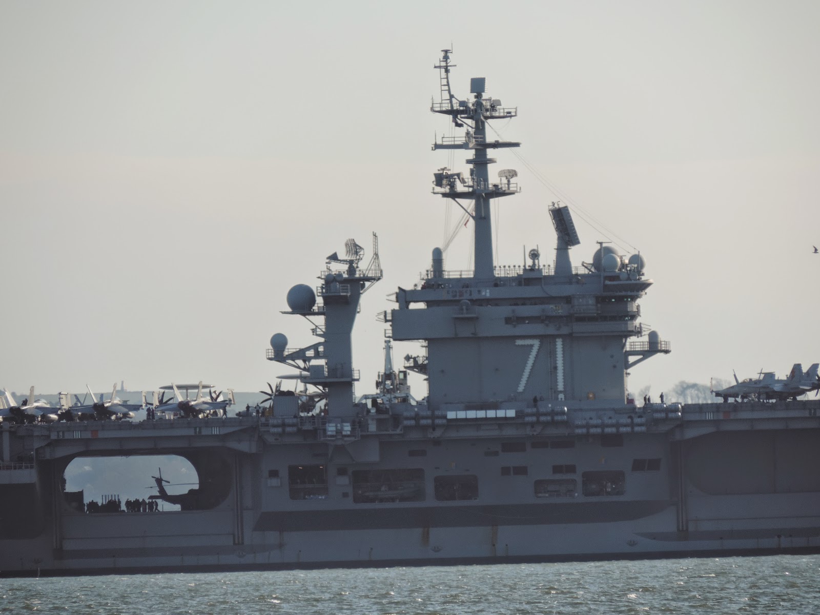 american carrier warship visits solent stoke bay gosport portsmouth