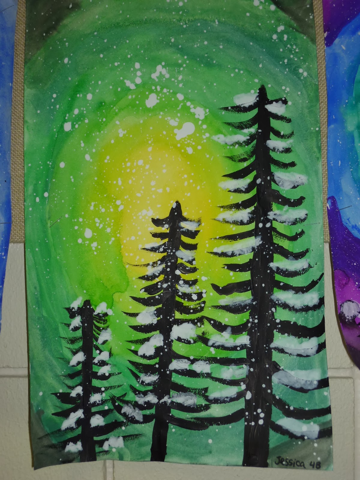 Mrs. Werner's Art Room: 4th grade Winter Paintings