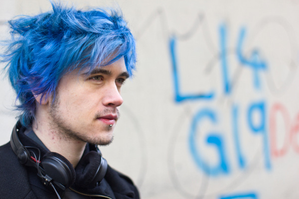 Man with dyed blue hair - wide 7