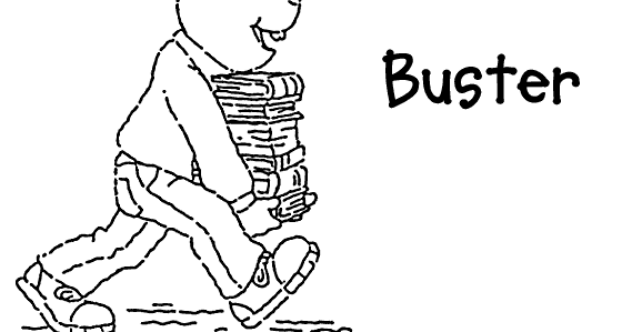 Coloring & Activity Pages: Buster Carrying Books Coloring Page