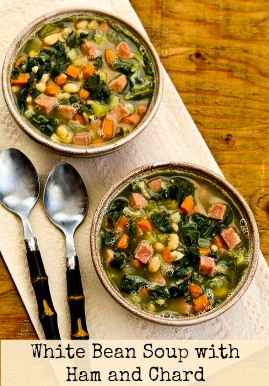 White Bean Soup with Ham and Chard - Kalyn's Kitchen
