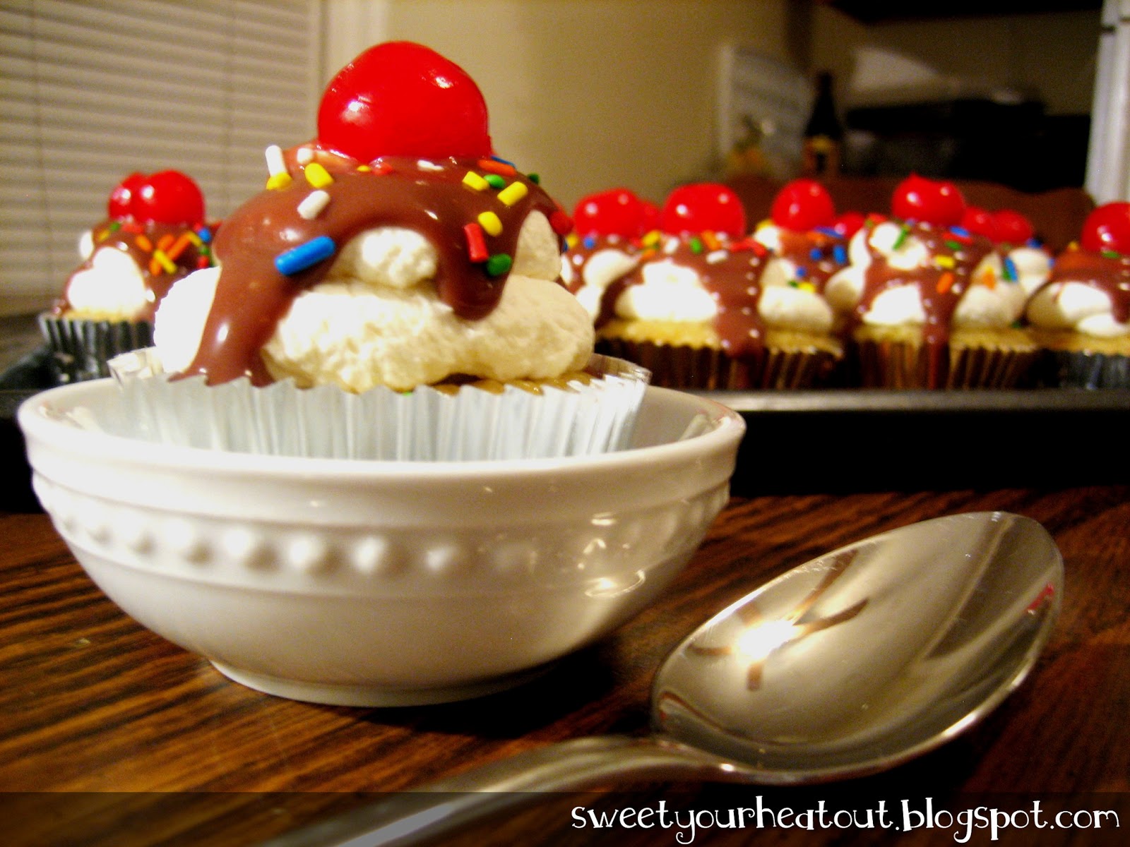 Sweet Your Heart Out Banana Split Cupcakes