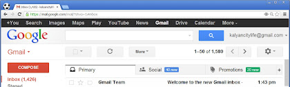 new tabs primary, social and promotions in gmail